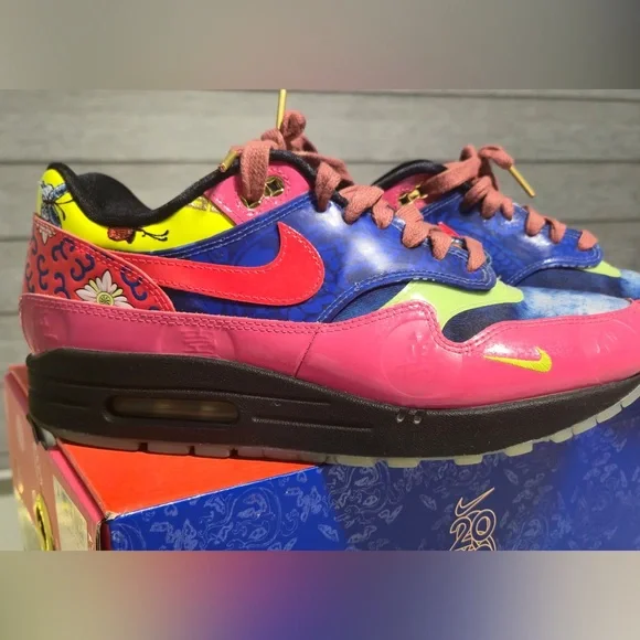 Nike Air Max 1 Premium Chinese New Year Longevity - Pink and Blue Sneakers